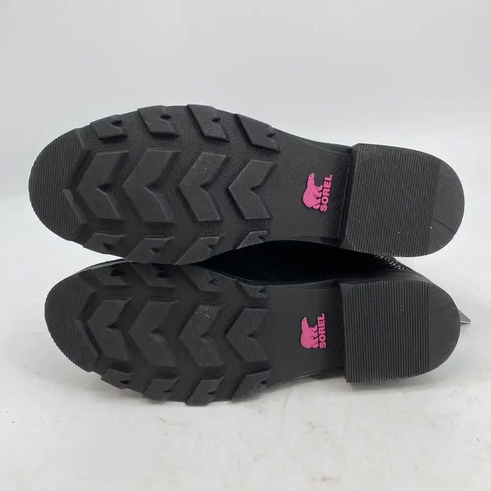 Sorel Black Pink Sparkle Lace-Up Boots | Kids' Leather Combat 5